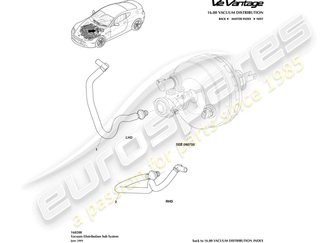 aston martin v12 vantage (2011) vacuum pipe part diagram