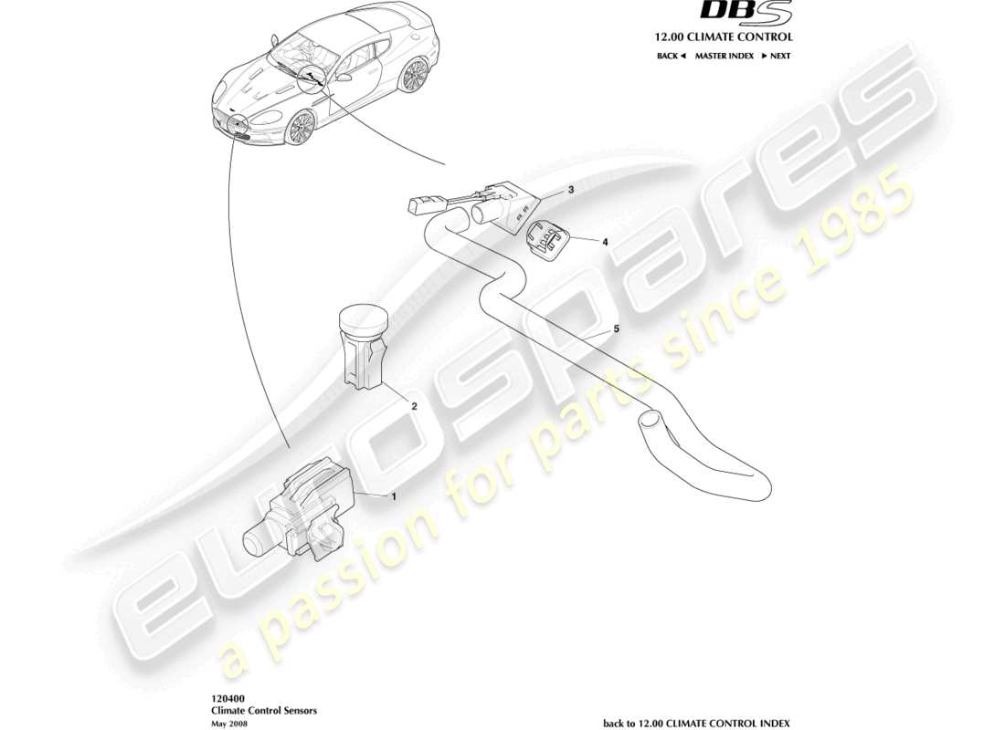 aston martin dbs (2007) sensors part diagram