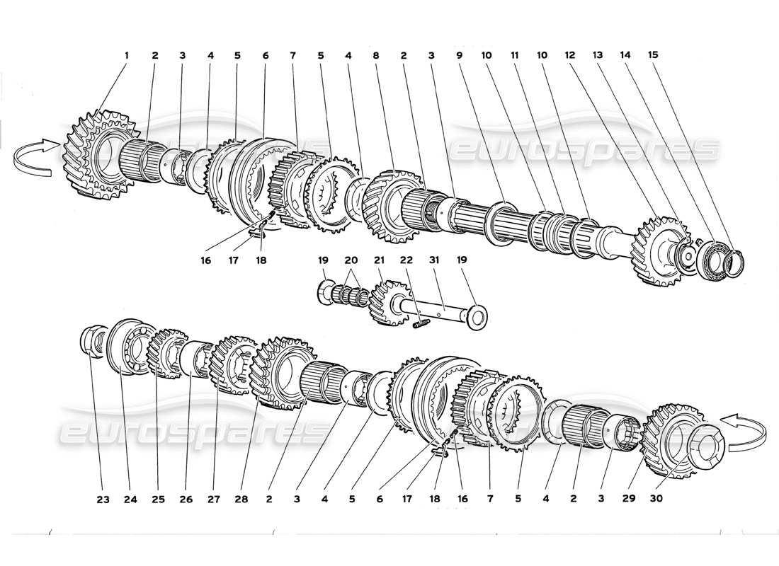 lamborghini diablo gt (1999) driven shaft parts diagram