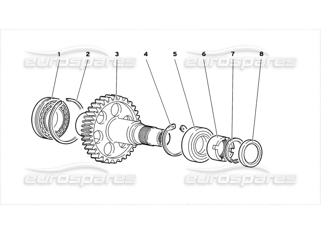 lamborghini diablo gt (1999) gear transmission end parts diagram