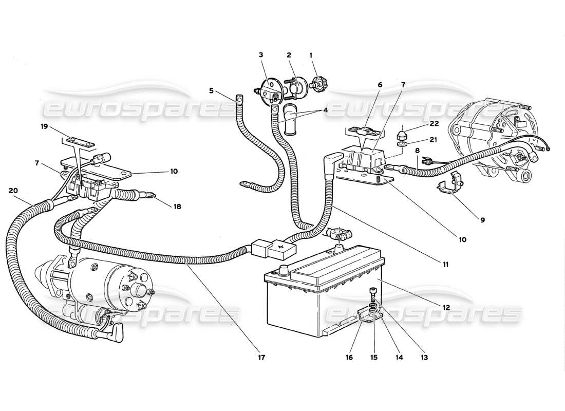 lamborghini diablo gt (1999) electrical system parts diagram