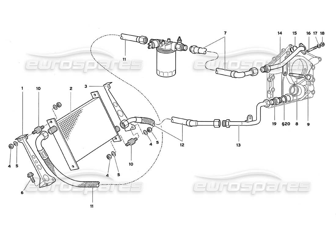 lamborghini diablo gt (1999) engine oil system parts diagram