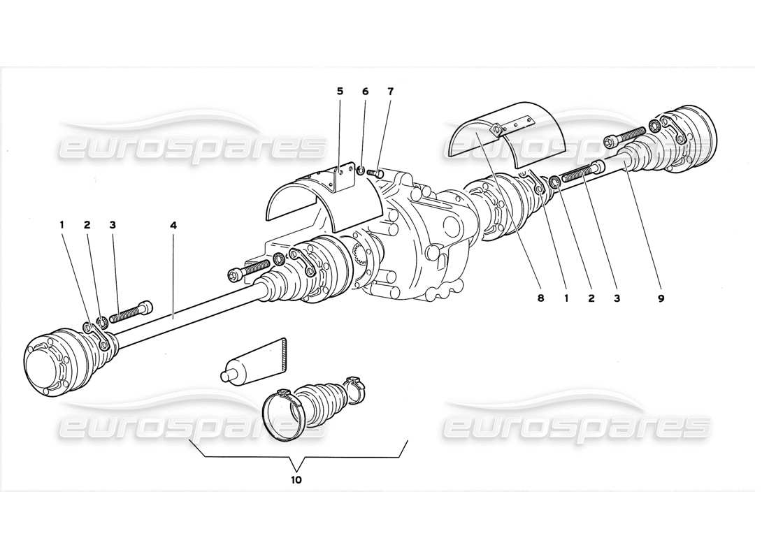 lamborghini diablo gt (1999) driveshaft parts diagram