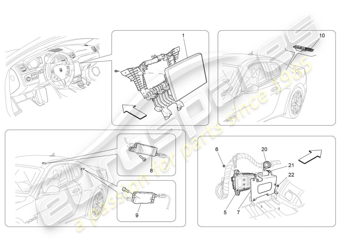 maserati granturismo s (2019) it system parts diagram