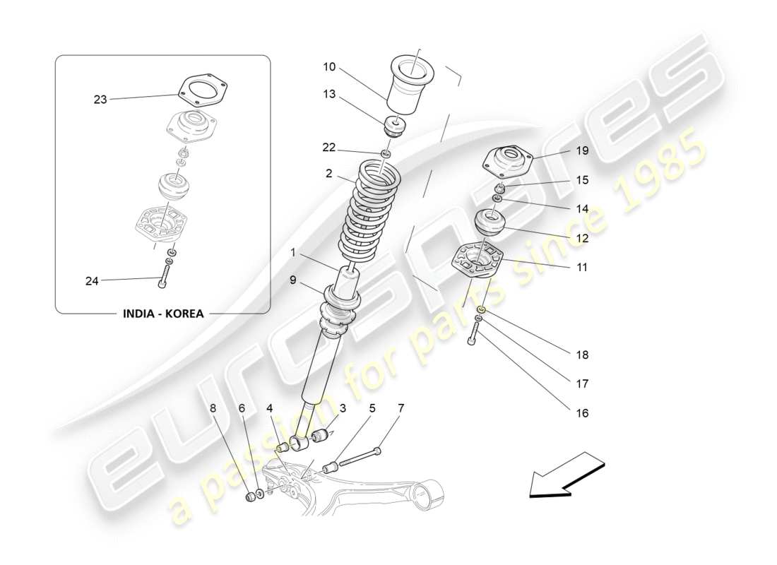 maserati granturismo s (2017) front shock absorber devices part diagram