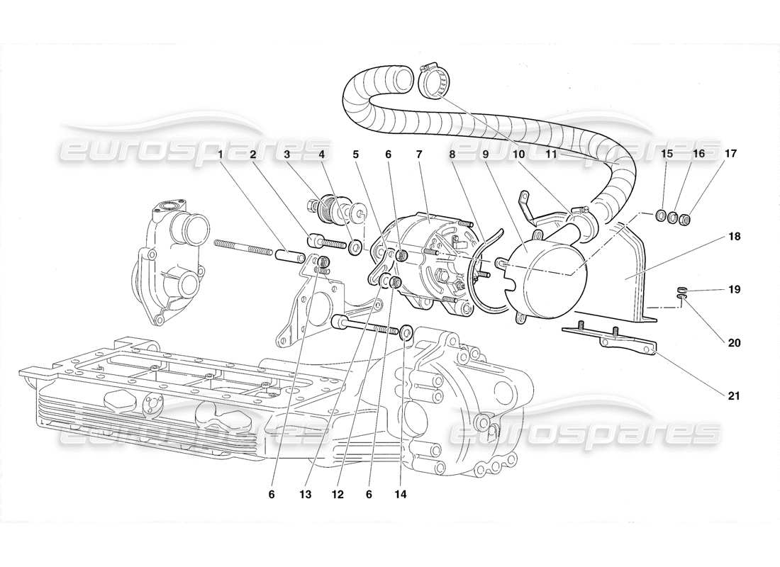 lamborghini diablo roadster (1998) alternator parts diagram