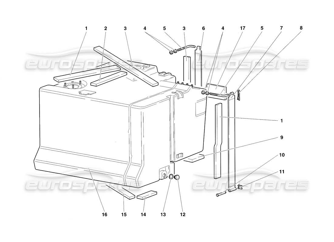 lamborghini diablo sv (1998) fuel system parts diagram