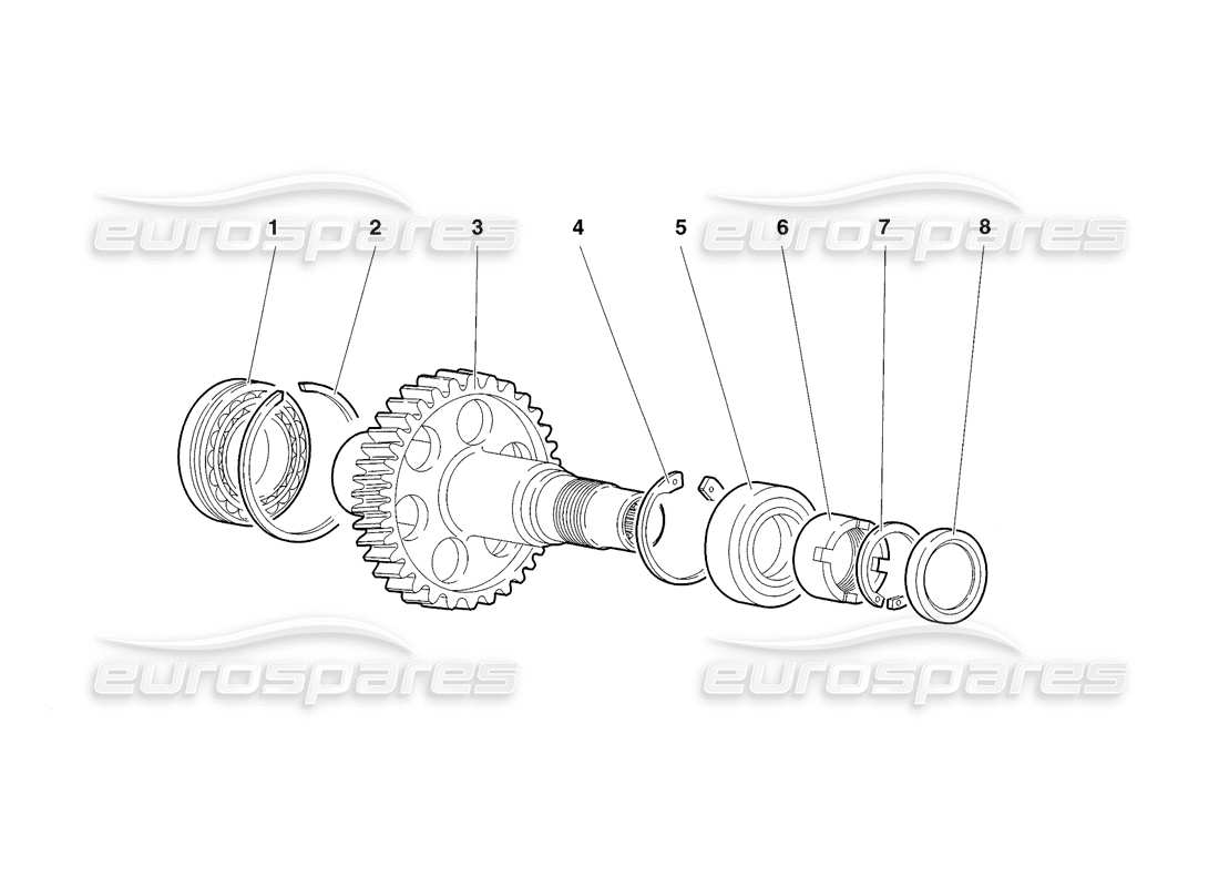 lamborghini diablo sv (1998) gear trasmission end parts diagram