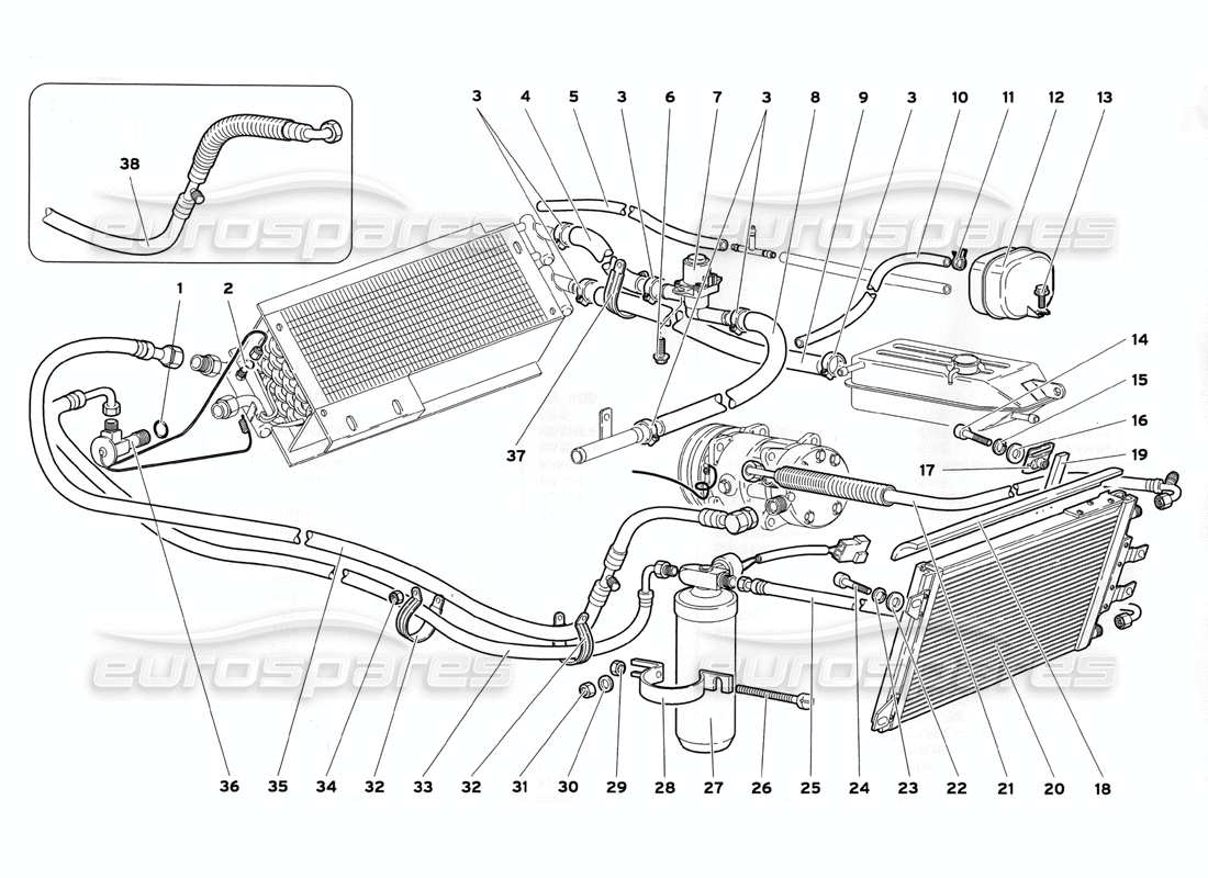 lamborghini diablo sv (1999) climate control part diagram