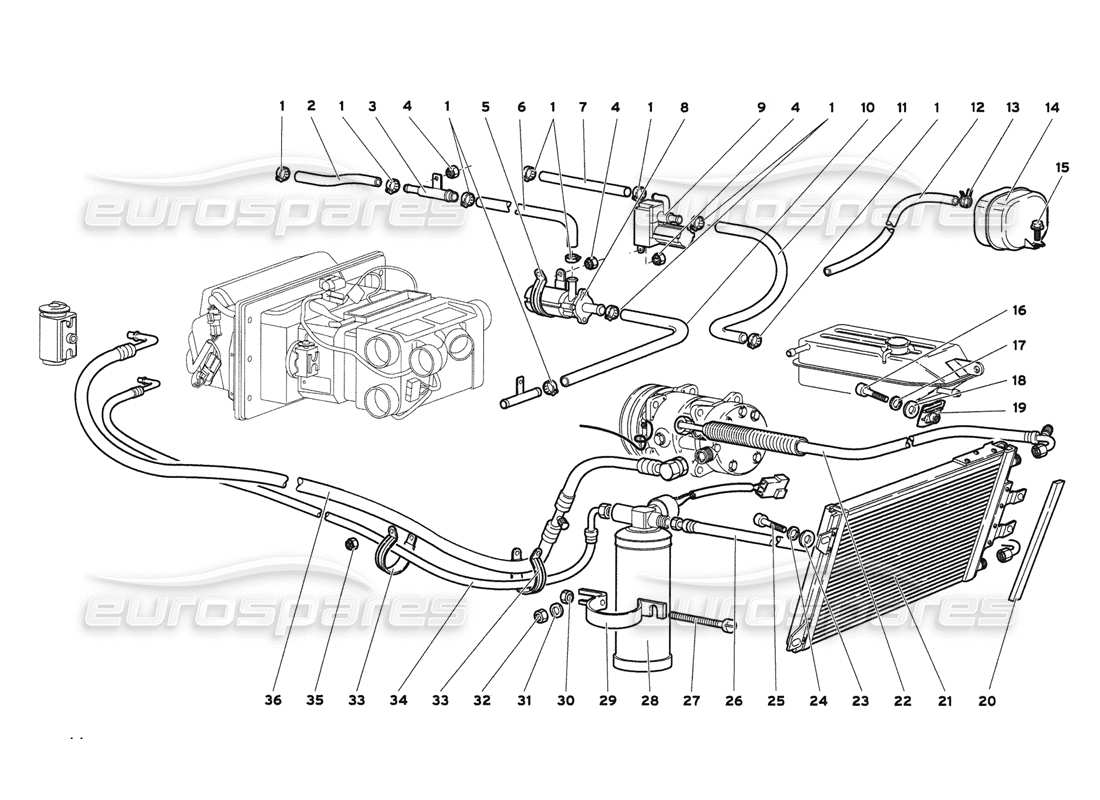 lamborghini diablo 6.0 (2001) climate control part diagram