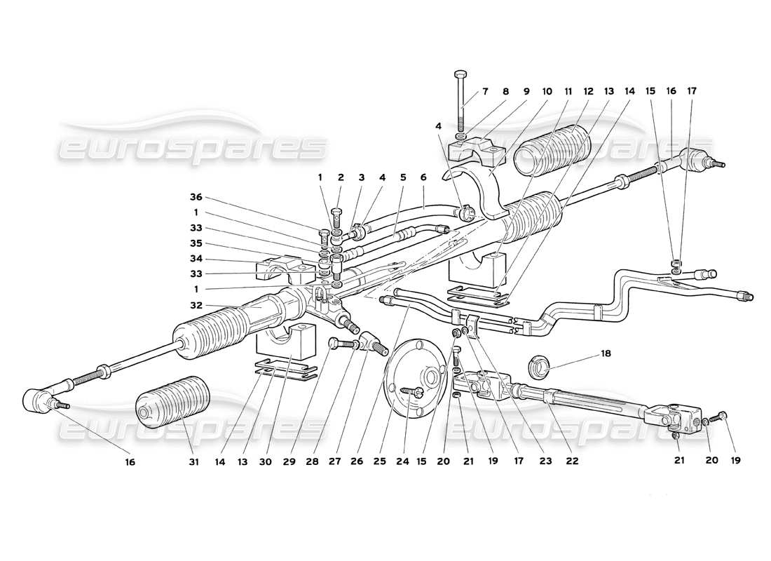 lamborghini diablo sv (1999) steering part diagram