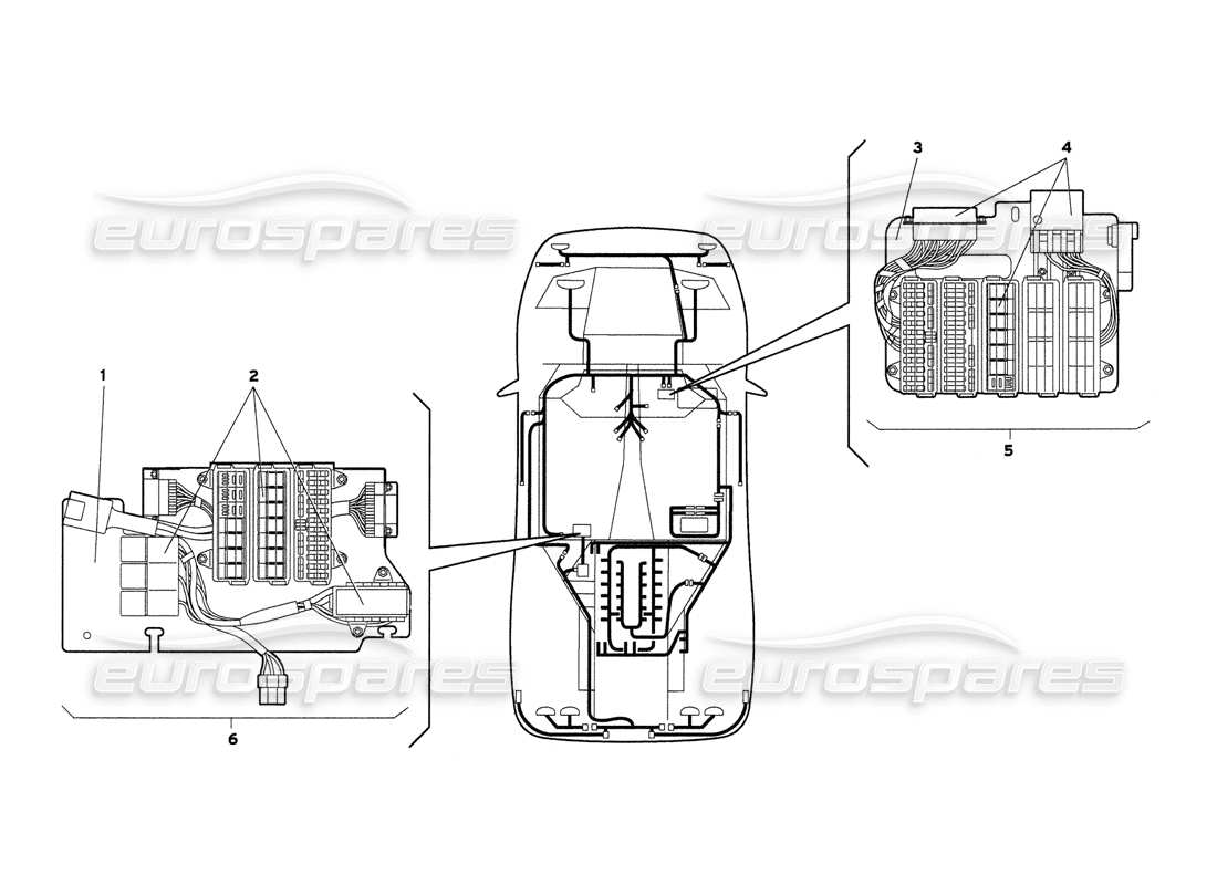 lamborghini diablo 6.0 (2001) electrical system parts diagram