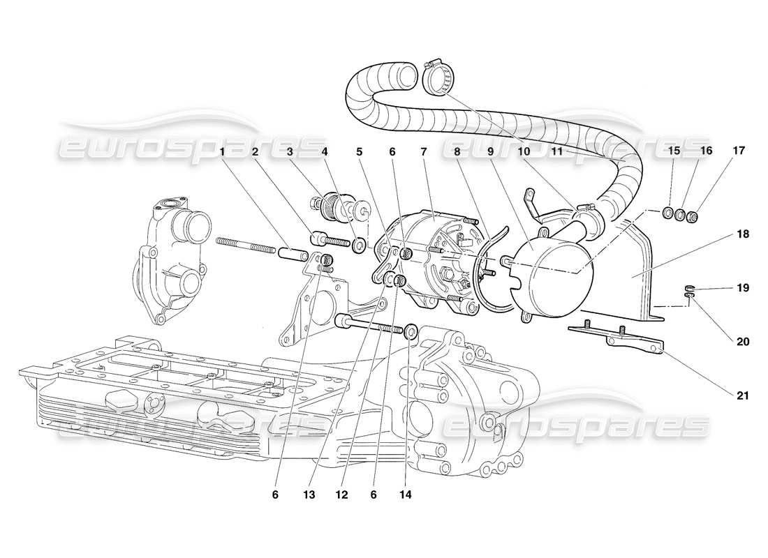 lamborghini diablo sv (1998) alternator parts diagram