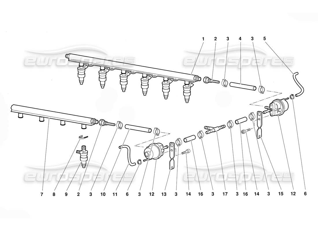 lamborghini diablo (1991) fuel system part diagram