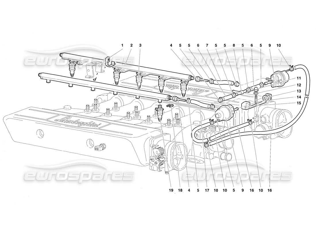 lamborghini diablo sv (1997) fuel system part diagram