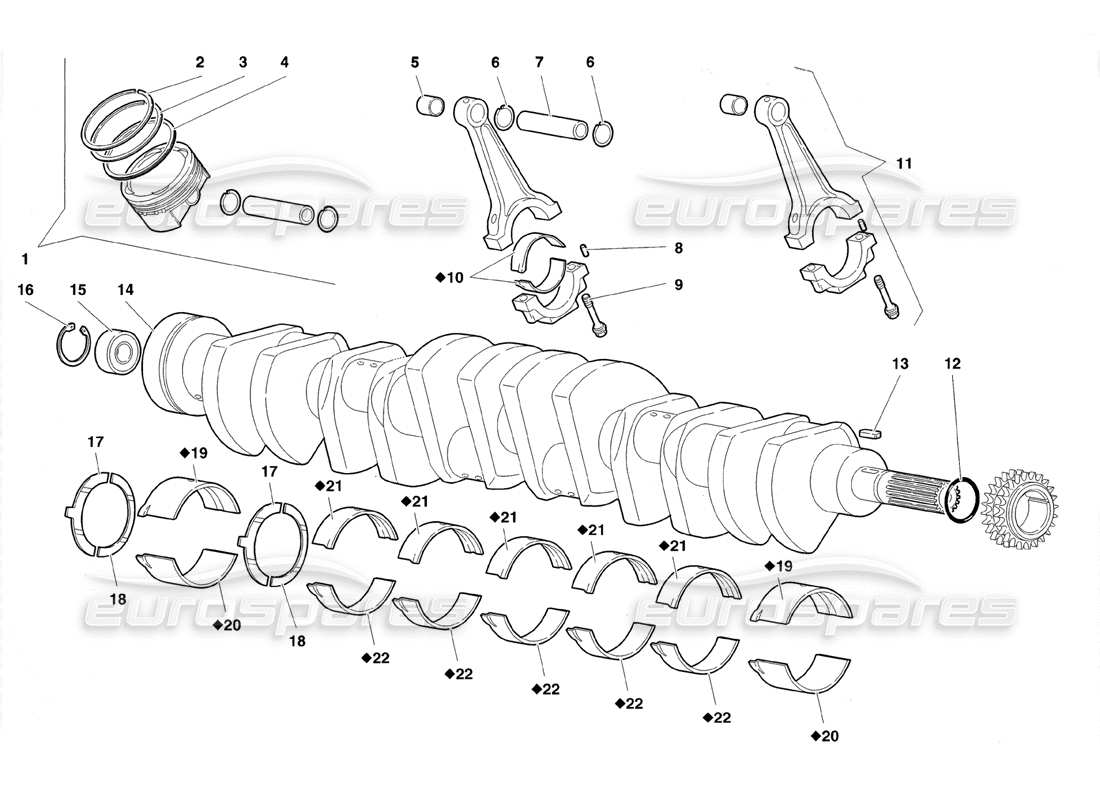 lamborghini diablo roadster (1998) crankgears parts diagram