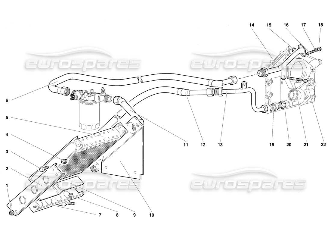 lamborghini diablo sv (1997) engine oil system parts diagram