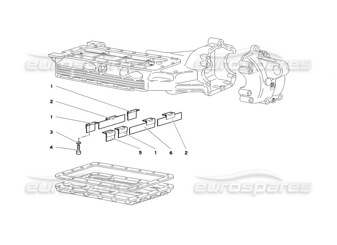 lamborghini diablo sv (1999) oil sump deflectors parts diagram