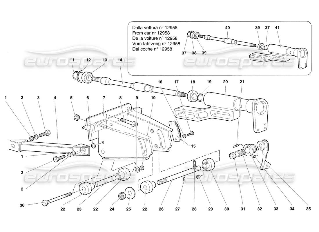 lamborghini diablo sv (1998) steering parts diagram