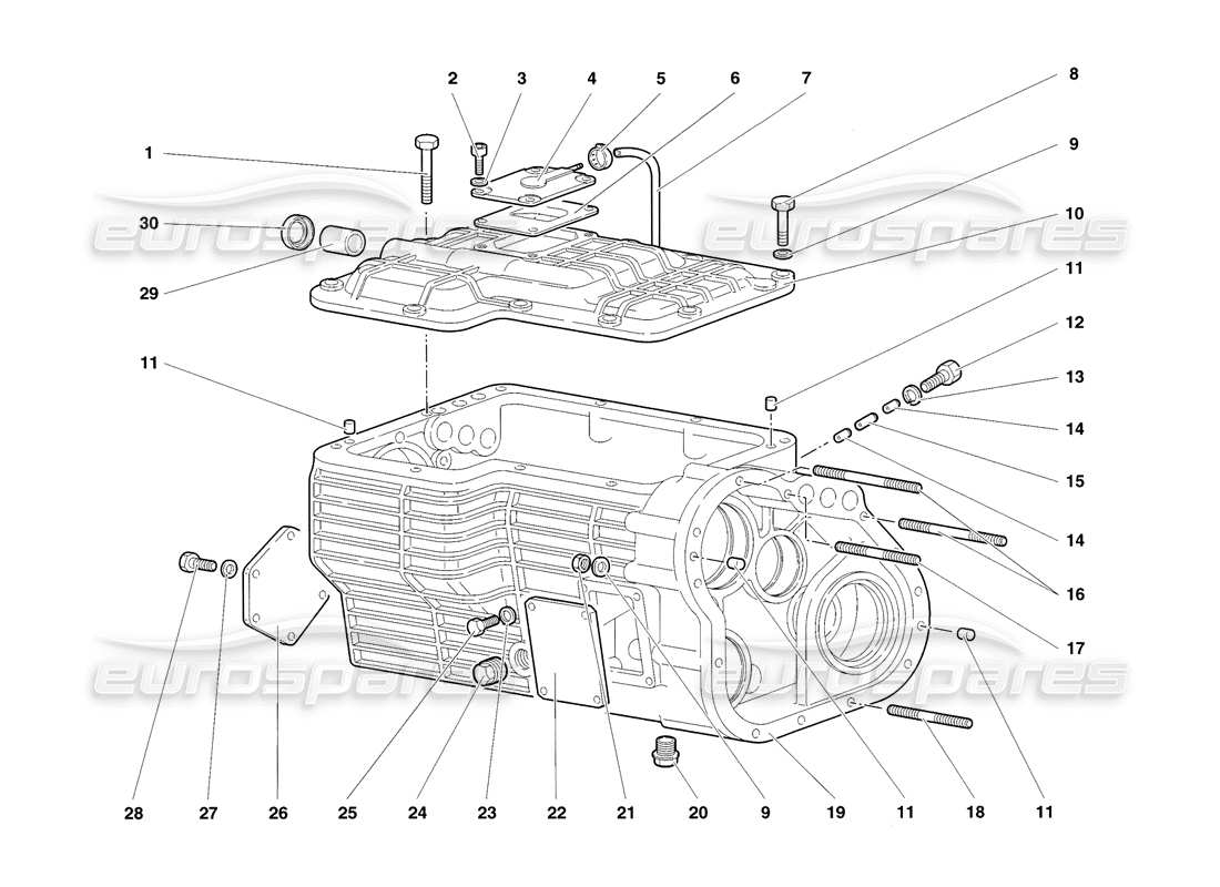 lamborghini diablo sv (1998) gearbox parts diagram