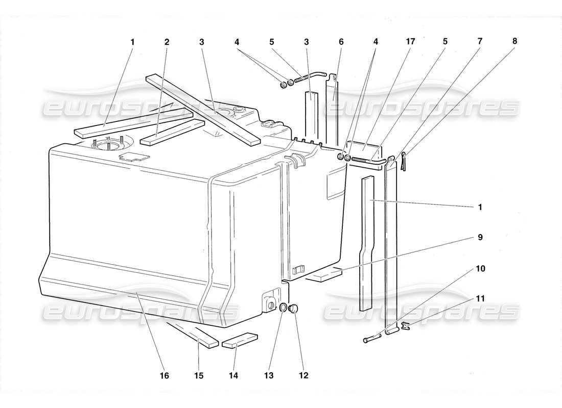 lamborghini diablo roadster (1998) fuel system parts diagram