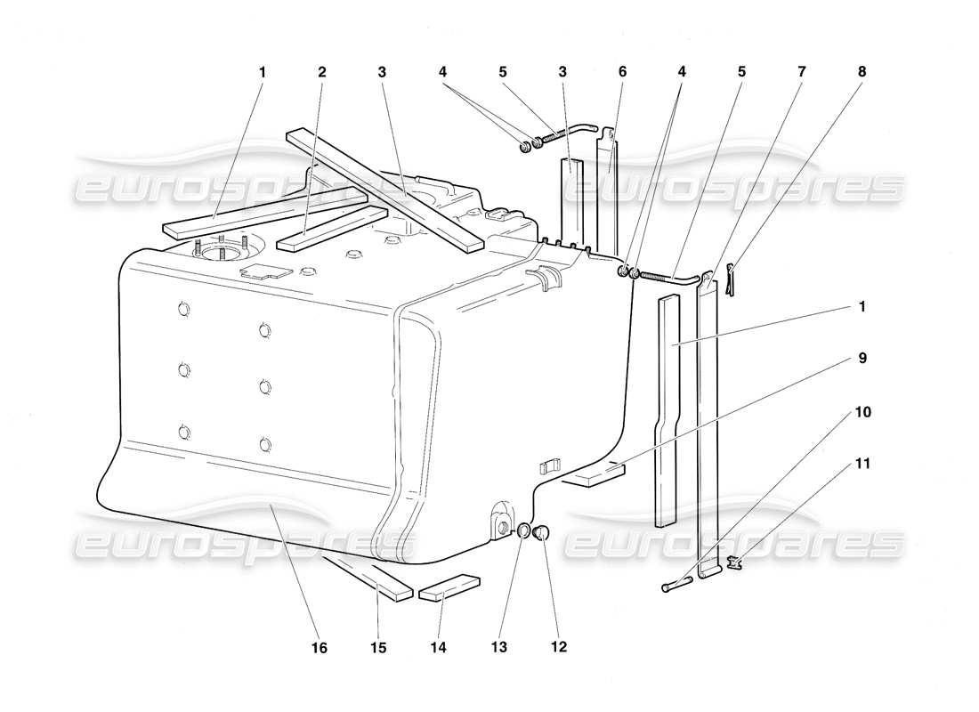 lamborghini diablo sv (1997) fuel system part diagram