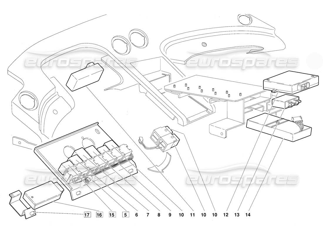 lamborghini diablo (1991) electrical system part diagram