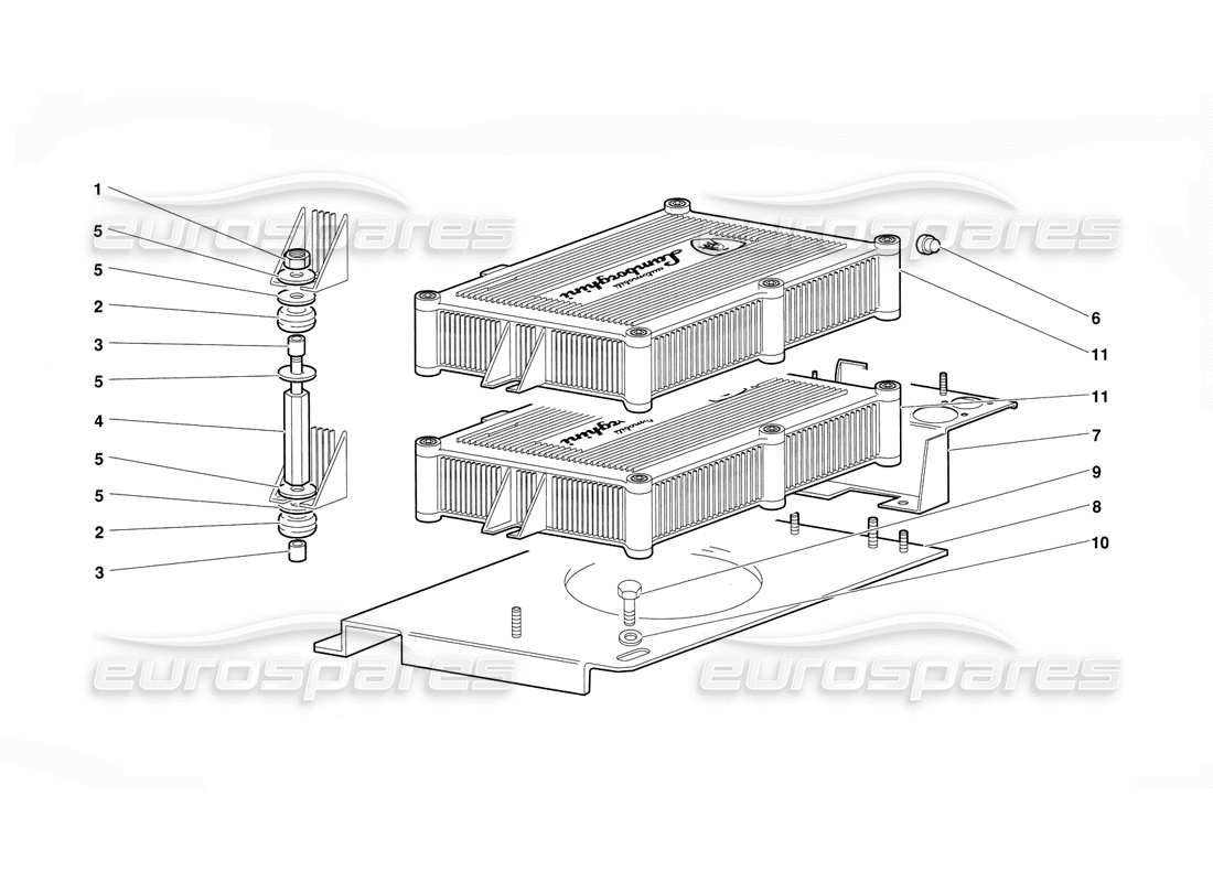 lamborghini diablo (1991) electronic injection units parts diagram