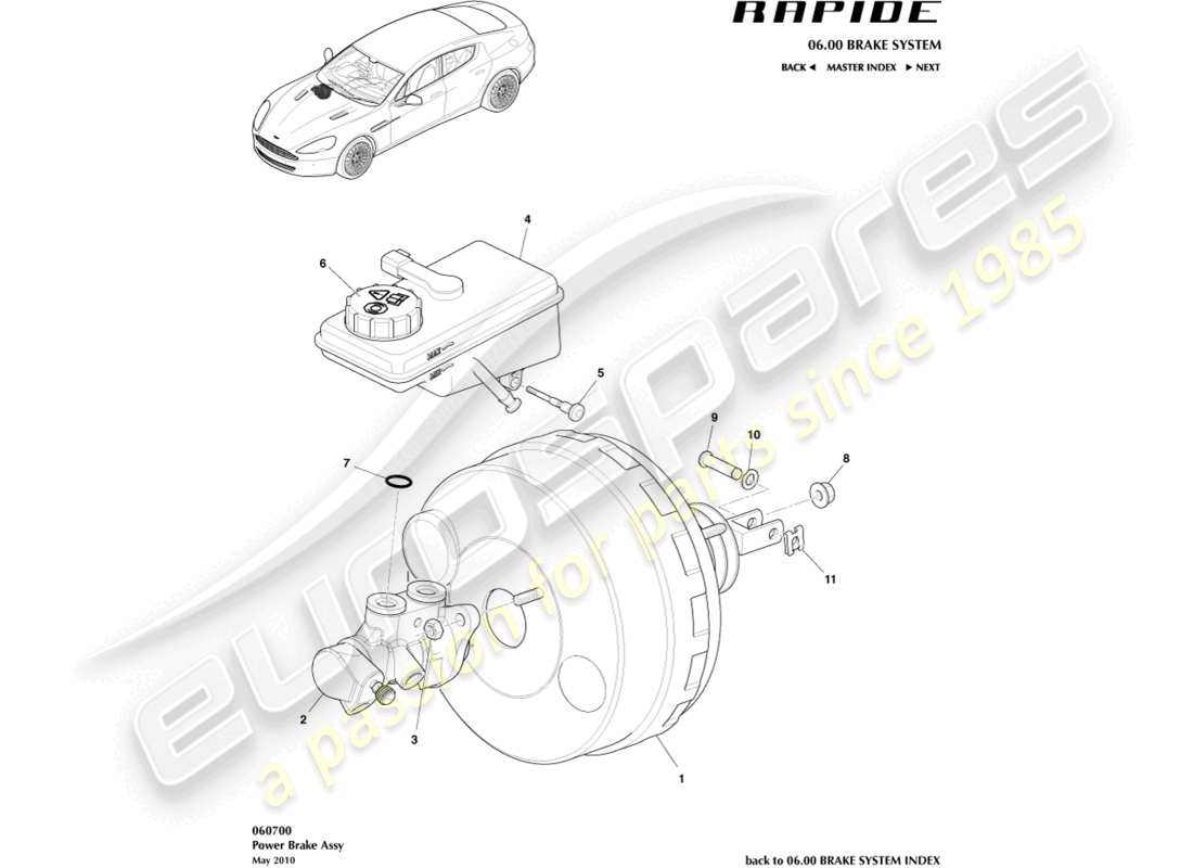 aston martin rapide (2013) power brake assembly part diagram