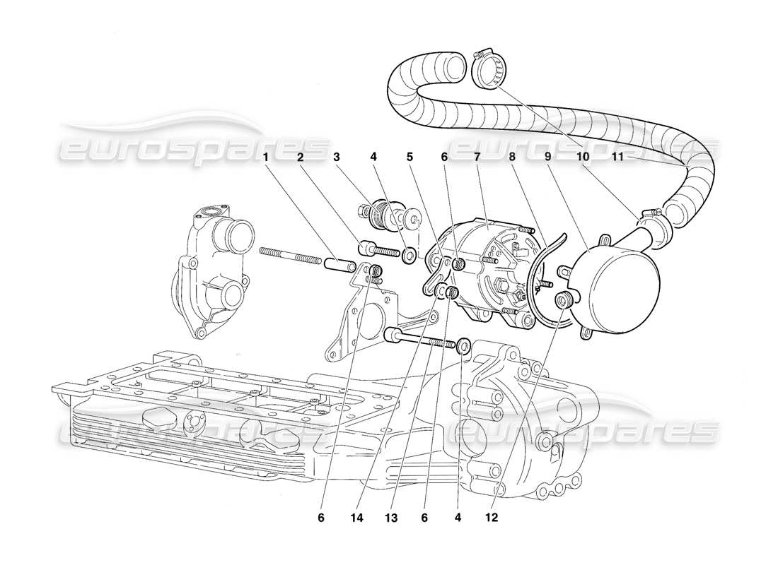 lamborghini diablo sv (1997) alternator parts diagram