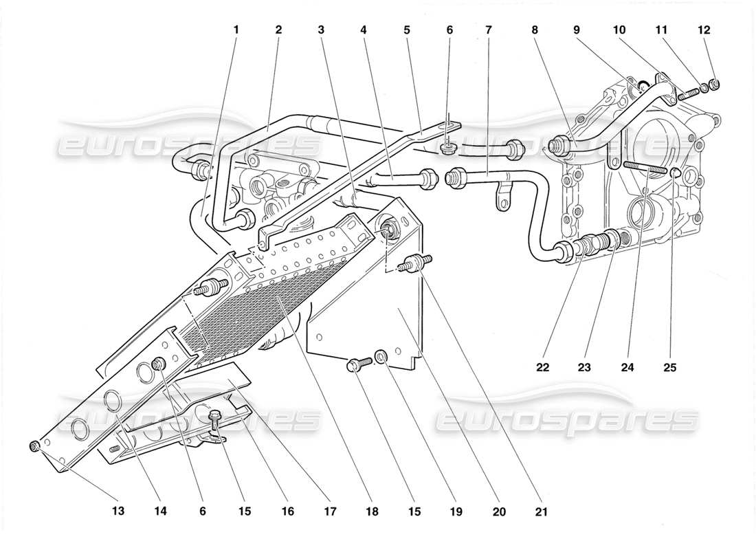 lamborghini diablo roadster (1998) engine oil system part diagram