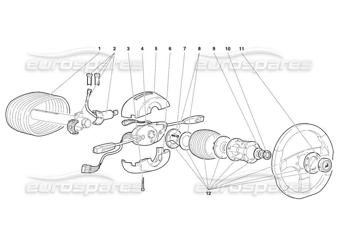 lamborghini diablo sv (1997) steering part diagram