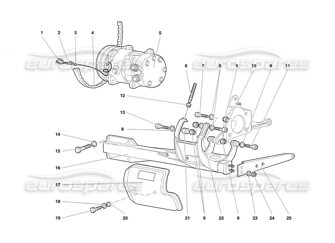 lamborghini diablo sv (1998) climate control parts diagram