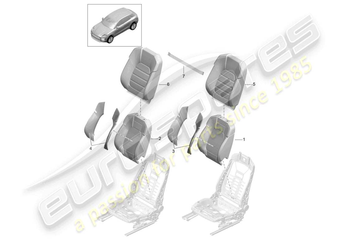 VIEW PARTS DIAGRAMS FROM THE PORSCHE MACAN PARTS CATALOGUE a part diagram from the porsche macan parts catalogue