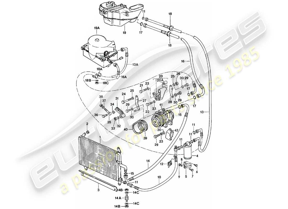 VIEW PARTS DIAGRAMS FROM THE PORSCHE 924 PARTS CATALOGUE a part diagram from the porsche 924 parts catalogue