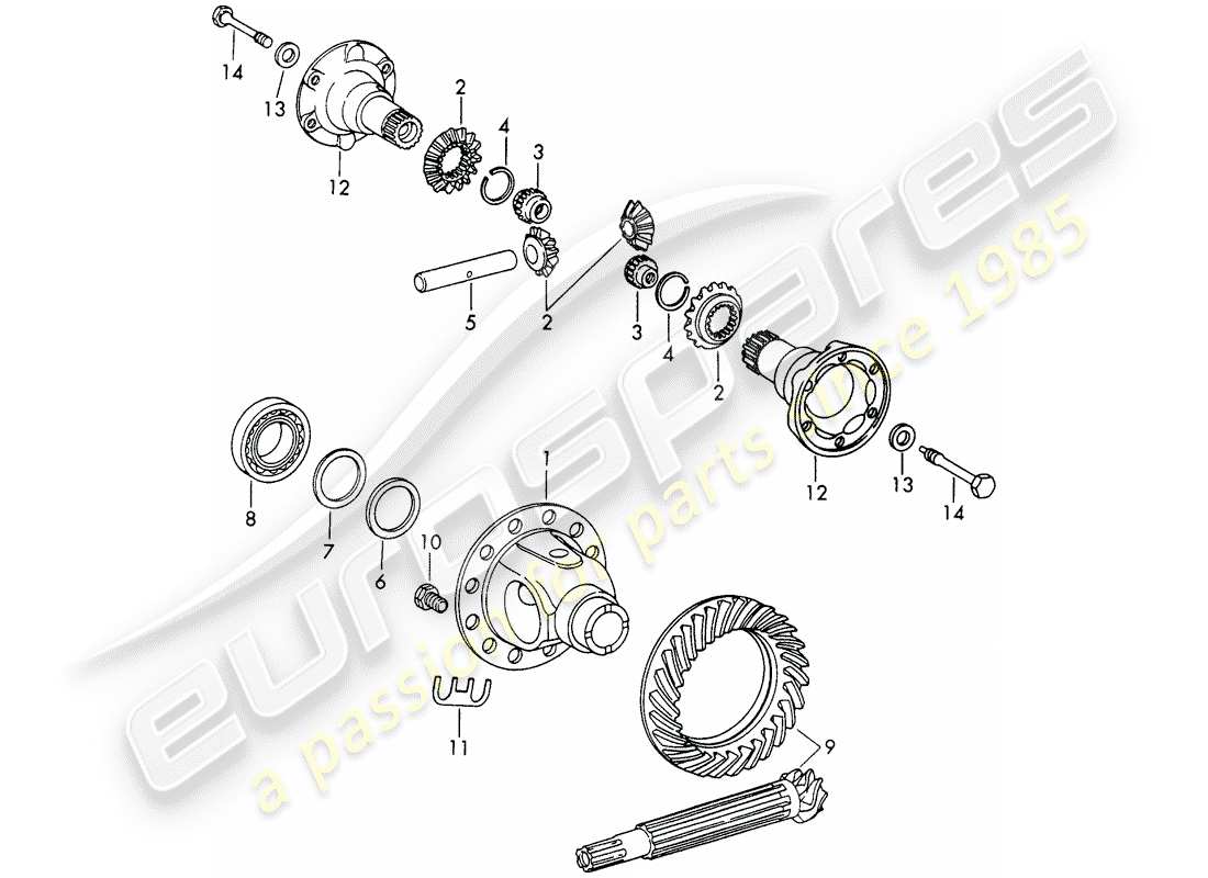 a part diagram from the porsche 911 parts catalogue