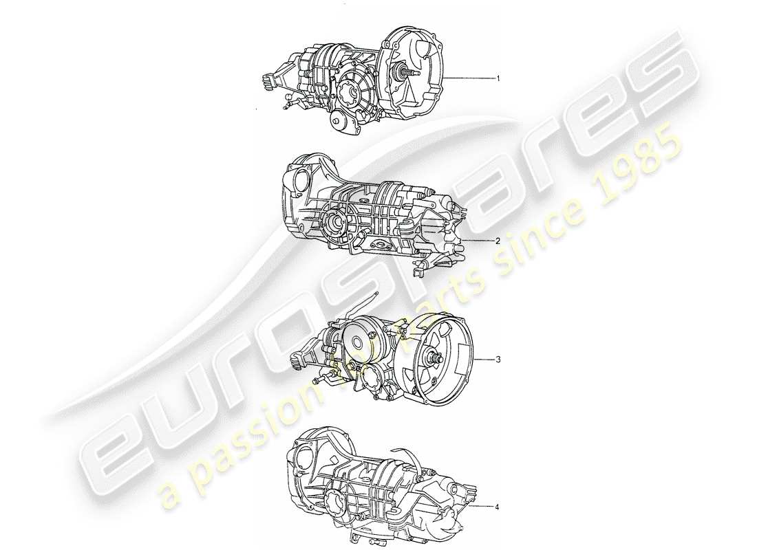 a part diagram from the porsche 1972 (refurbished and exchange catalogue) parts catalogue