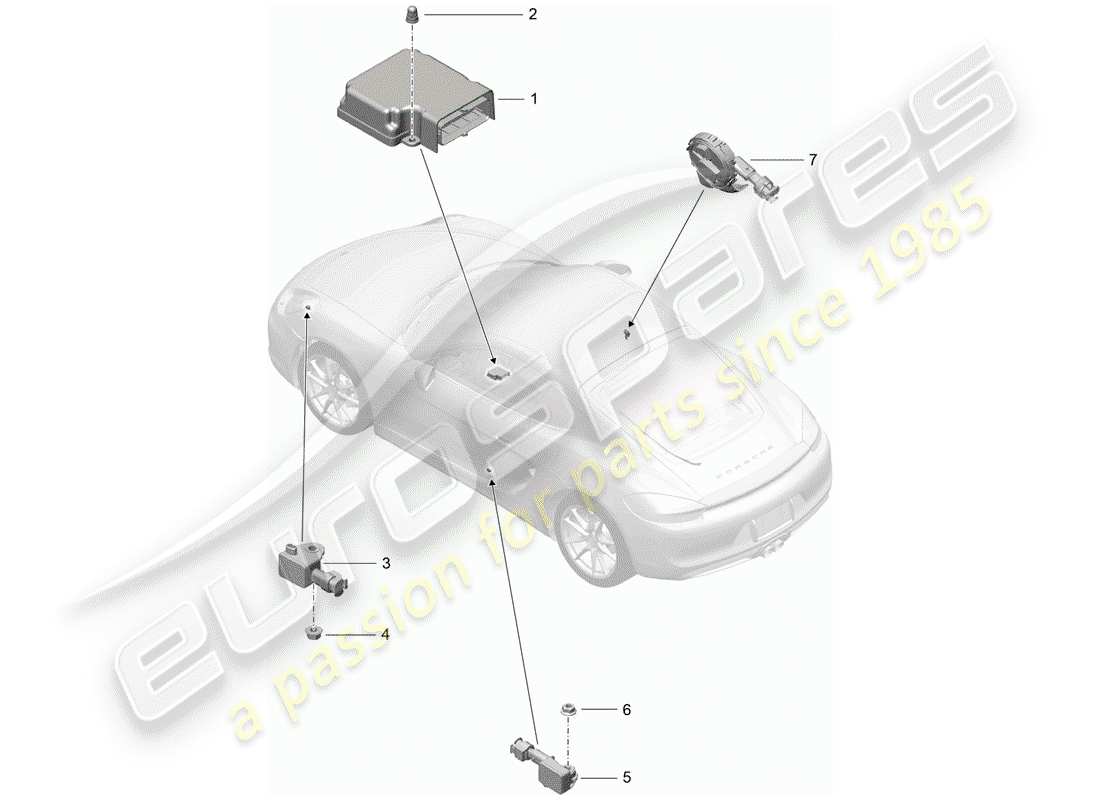 VIEW PARTS DIAGRAMS FROM THE PORSCHE CAYMAN PARTS CATALOGUE a part diagram from the porsche cayman parts catalogue