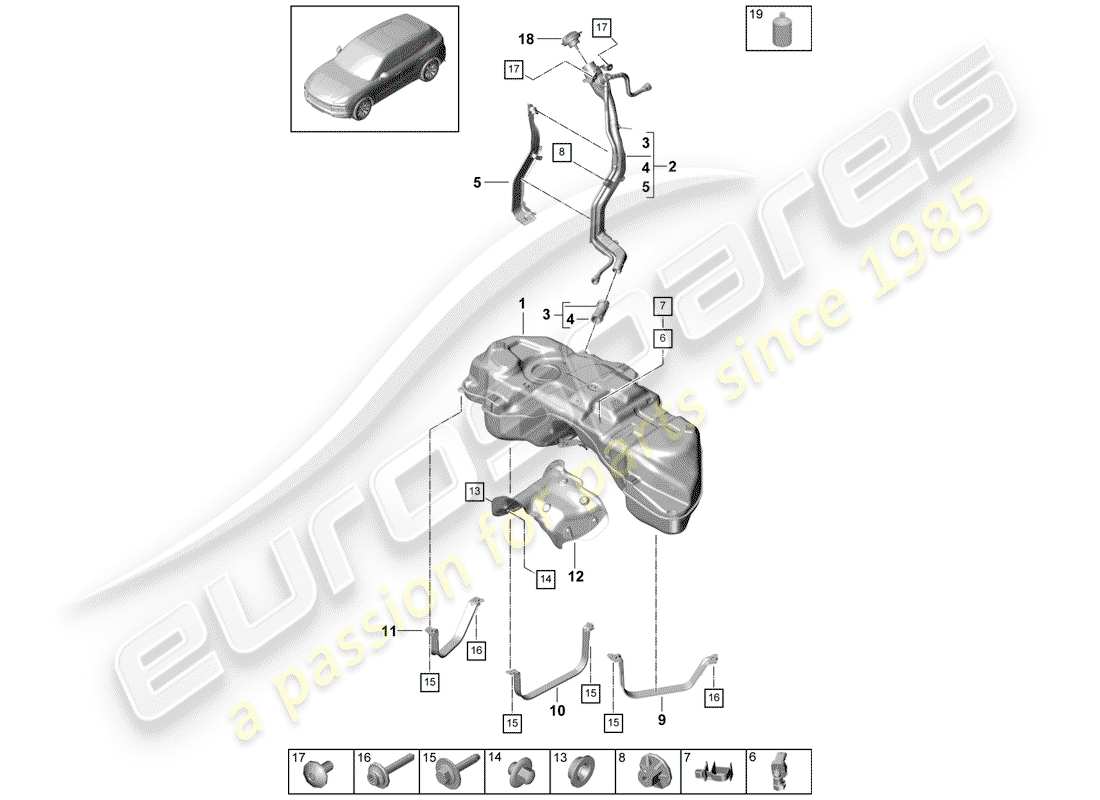 VIEW PARTS DIAGRAMS FROM THE PORSCHE CAYENNE PARTS CATALOGUE a part diagram from the porsche cayenne parts catalogue