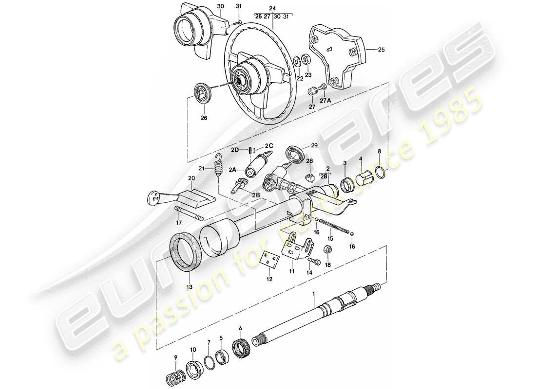 a part diagram from the porsche 928 parts catalogue