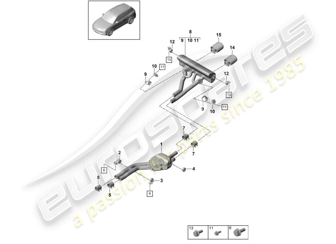 VIEW PARTS DIAGRAMS FROM THE PORSCHE CAYENNE PARTS CATALOGUE a part diagram from the porsche cayenne parts catalogue