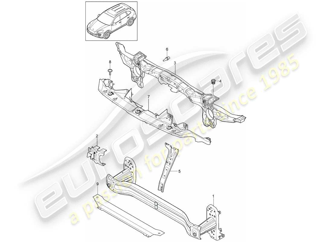a part diagram from the porsche 2015 (cayenne e2 92a) parts catalogue
