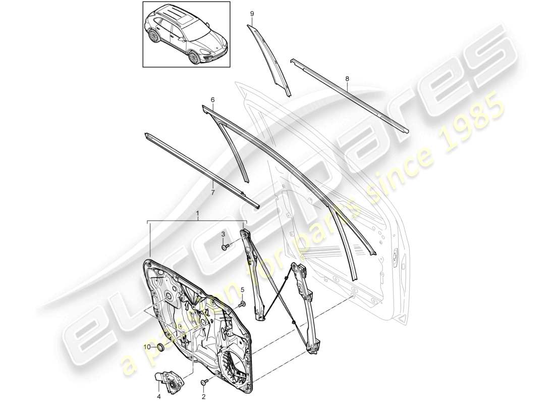 a part diagram from the porsche cayenne parts catalogue
