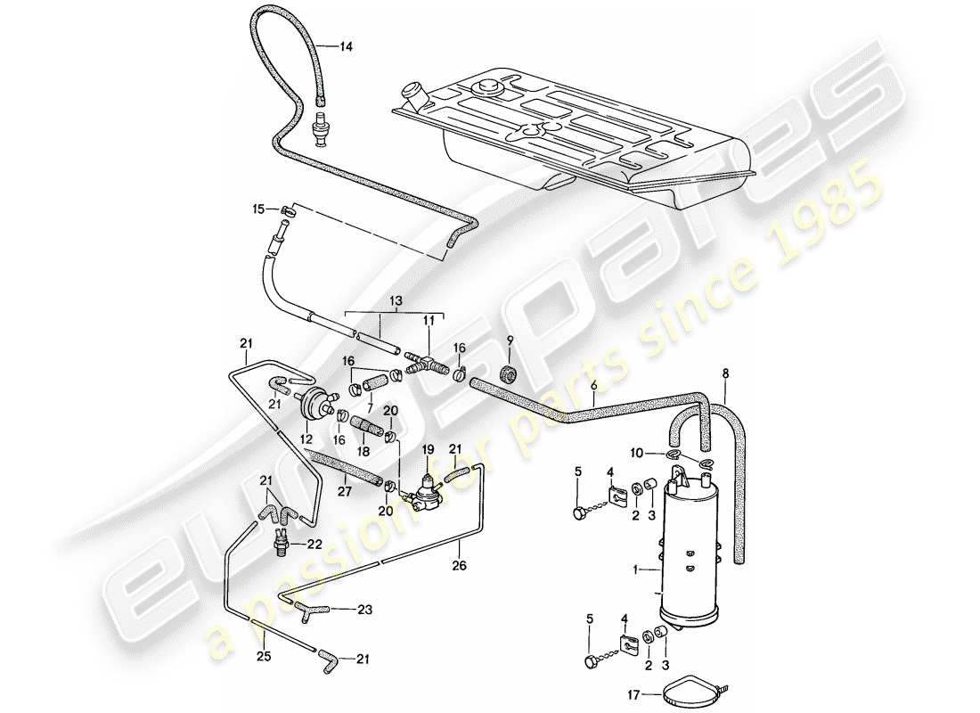 a part diagram from the porsche 924 parts catalogue