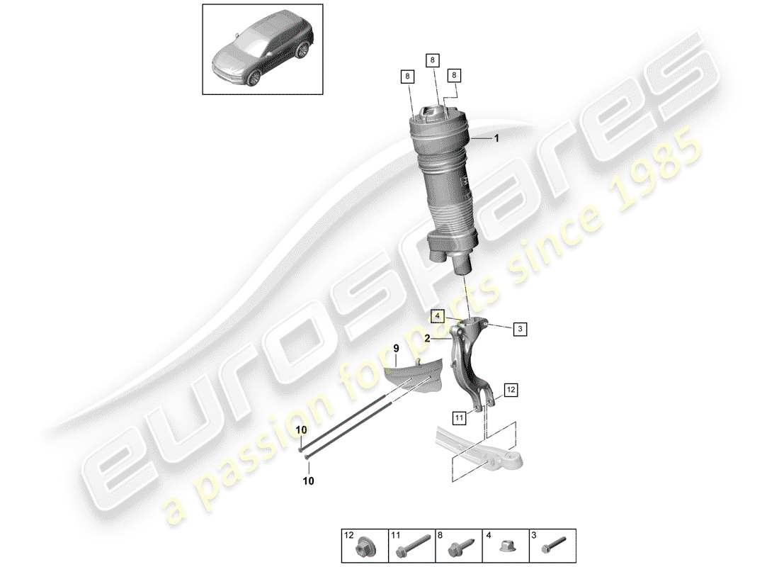 a part diagram from the porsche cayenne parts catalogue