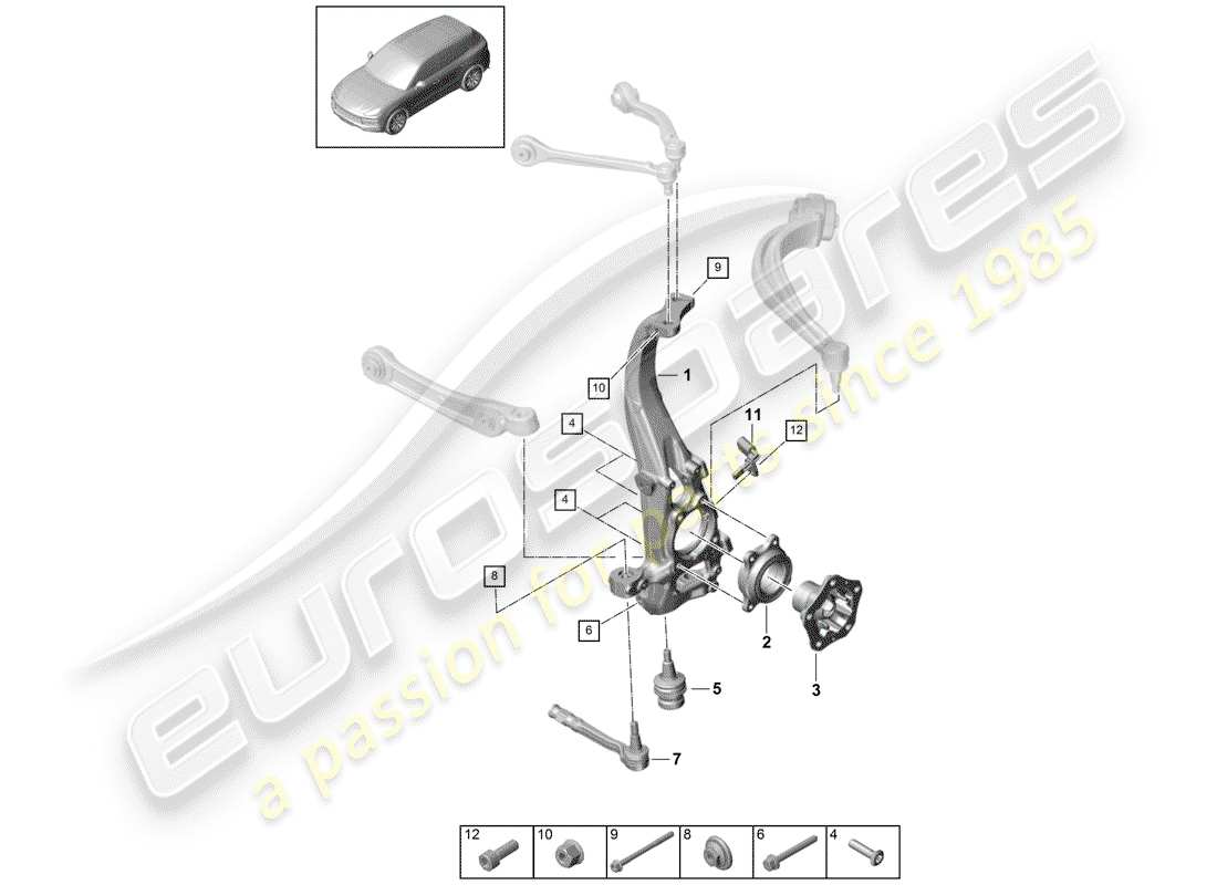 a part diagram from the porsche cayenne parts catalogue