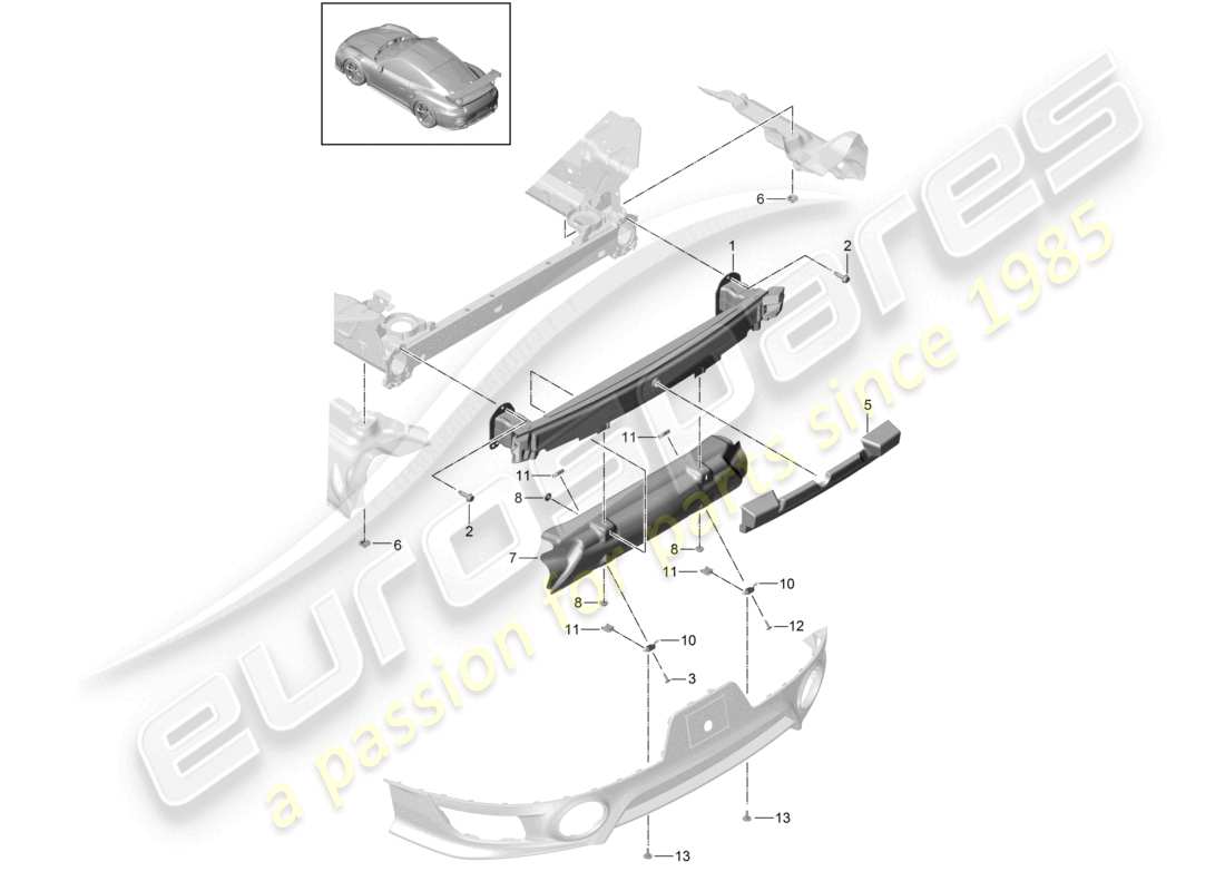 a part diagram from the porsche 991 parts catalogue