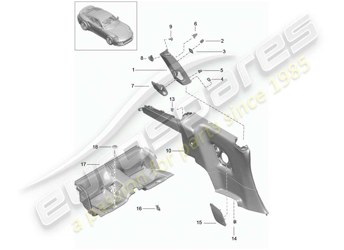VIEW PARTS DIAGRAMS FROM THE PORSCHE 991 PARTS CATALOGUE a part diagram from the porsche 991 parts catalogue
