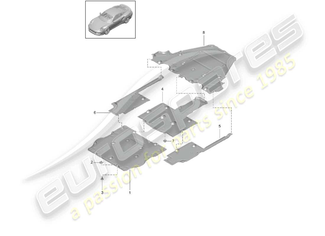 a part diagram from the porsche 991 parts catalogue