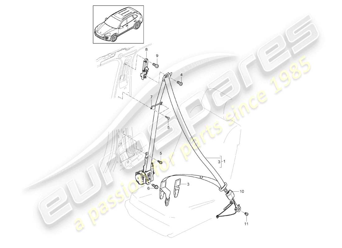 a part diagram from the porsche 2014 (cayenne e2 92a) parts catalogue